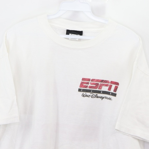 90s Mens XL ESPN Club Disney World T Shirt White - Picture 2 of 8